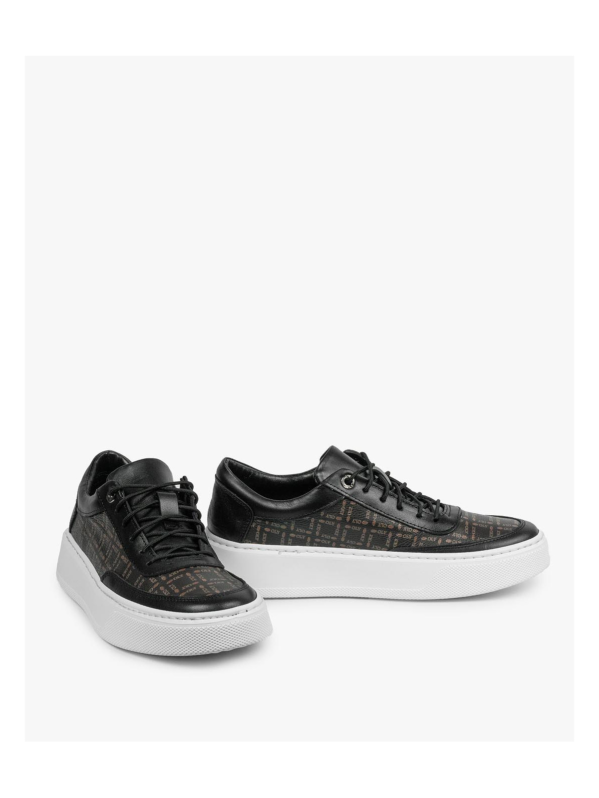 Czarne trampki damskie skórzane