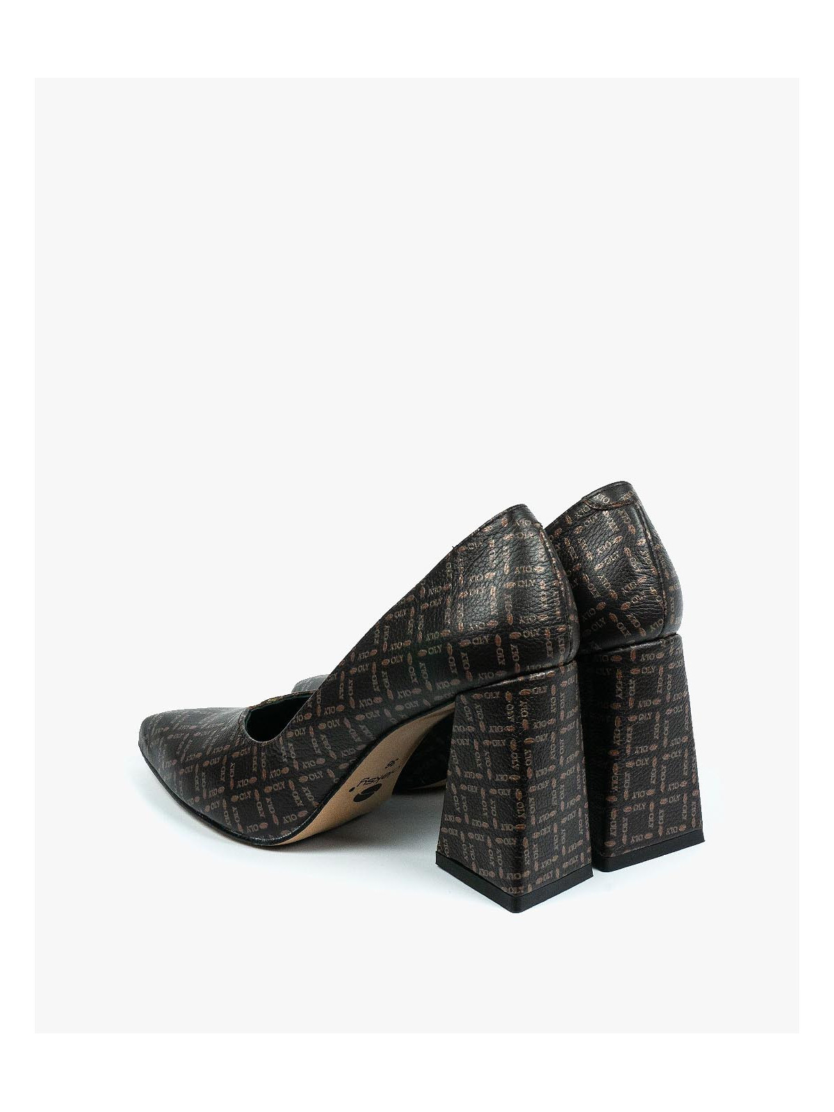 Brązowe czółenka damskie skórzane