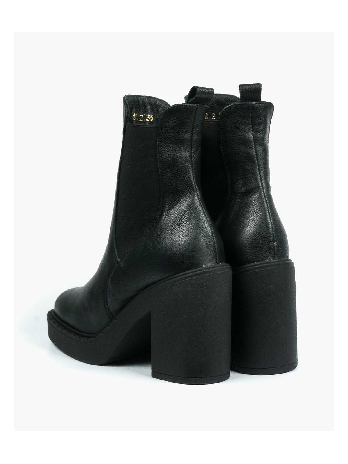 Czarne botki damskie-skórzane