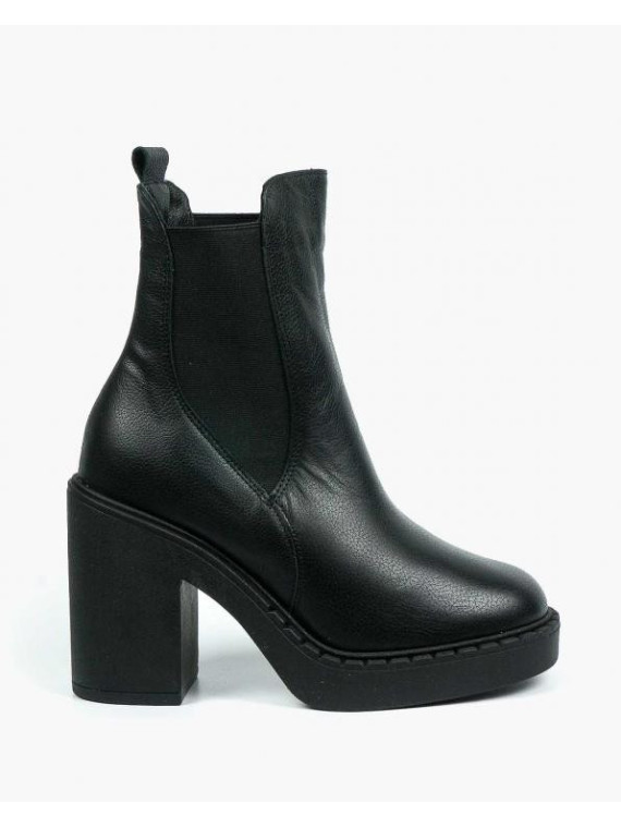 Czarne botki damskie-skórzane