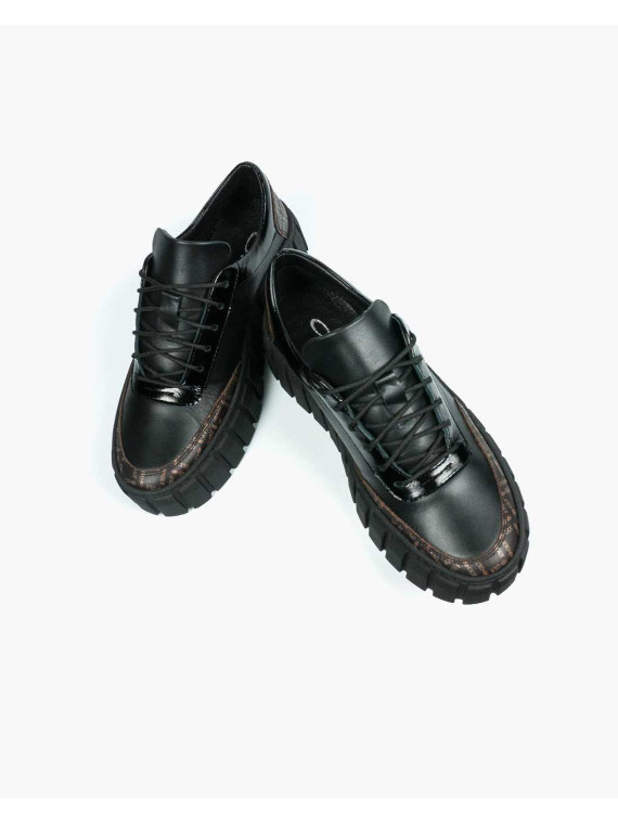 Czarne trampki damskie skórzane