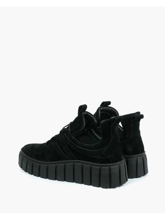 Czarne trampki damskie skórzane