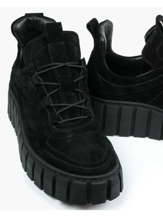 Czarne trampki damskie skórzane