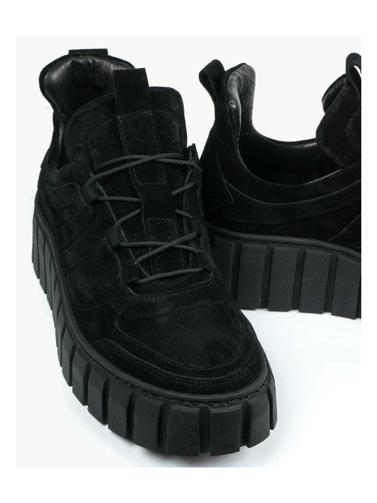 Czarne trampki damskie skórzane