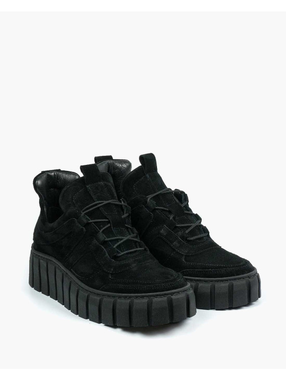 Czarne trampki damskie skórzane