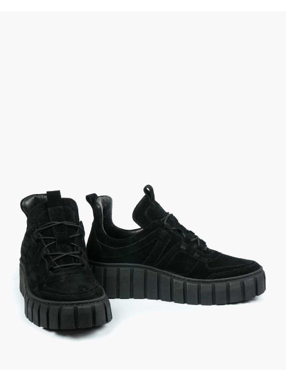 Czarne trampki damskie skórzane