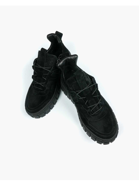 Czarne trampki damskie skórzane