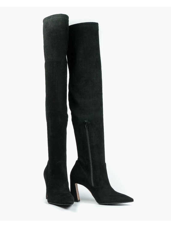 Czarne kozaki damskie skórzane