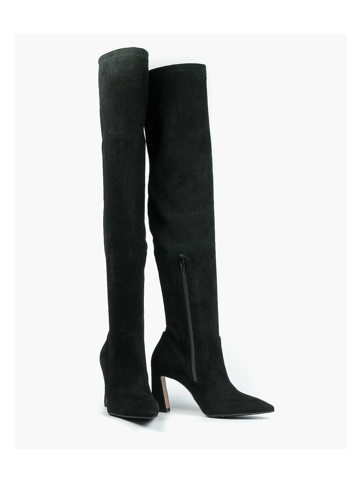 Czarne kozaki damskie skórzane