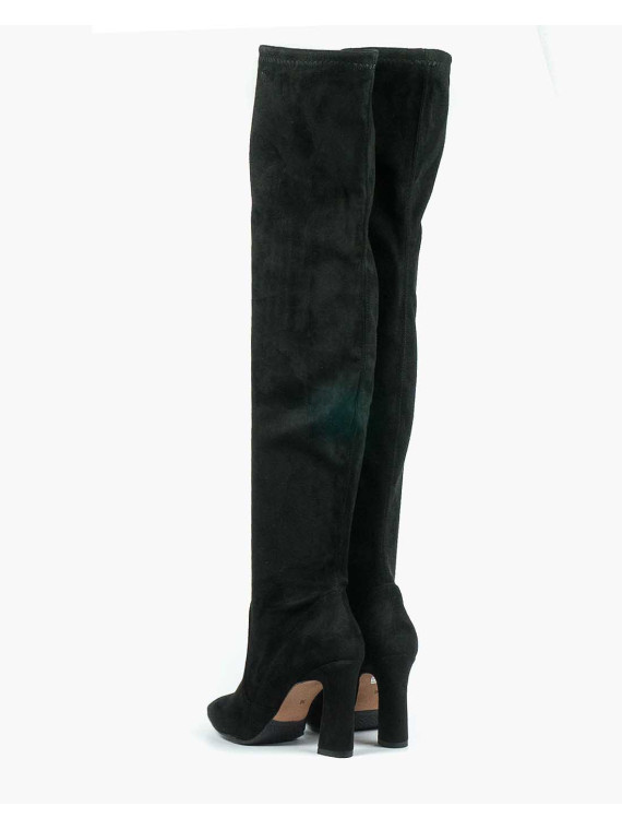 Czarne kozaki damskie skórzane