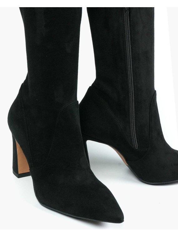 Czarne kozaki damskie skórzane