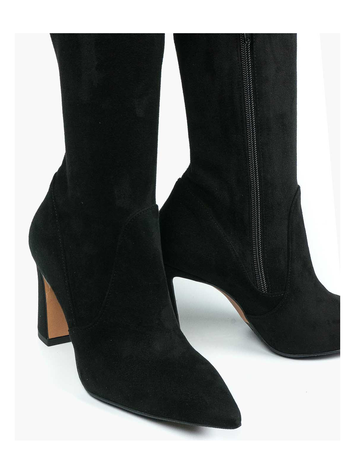 Czarne kozaki damskie skórzane