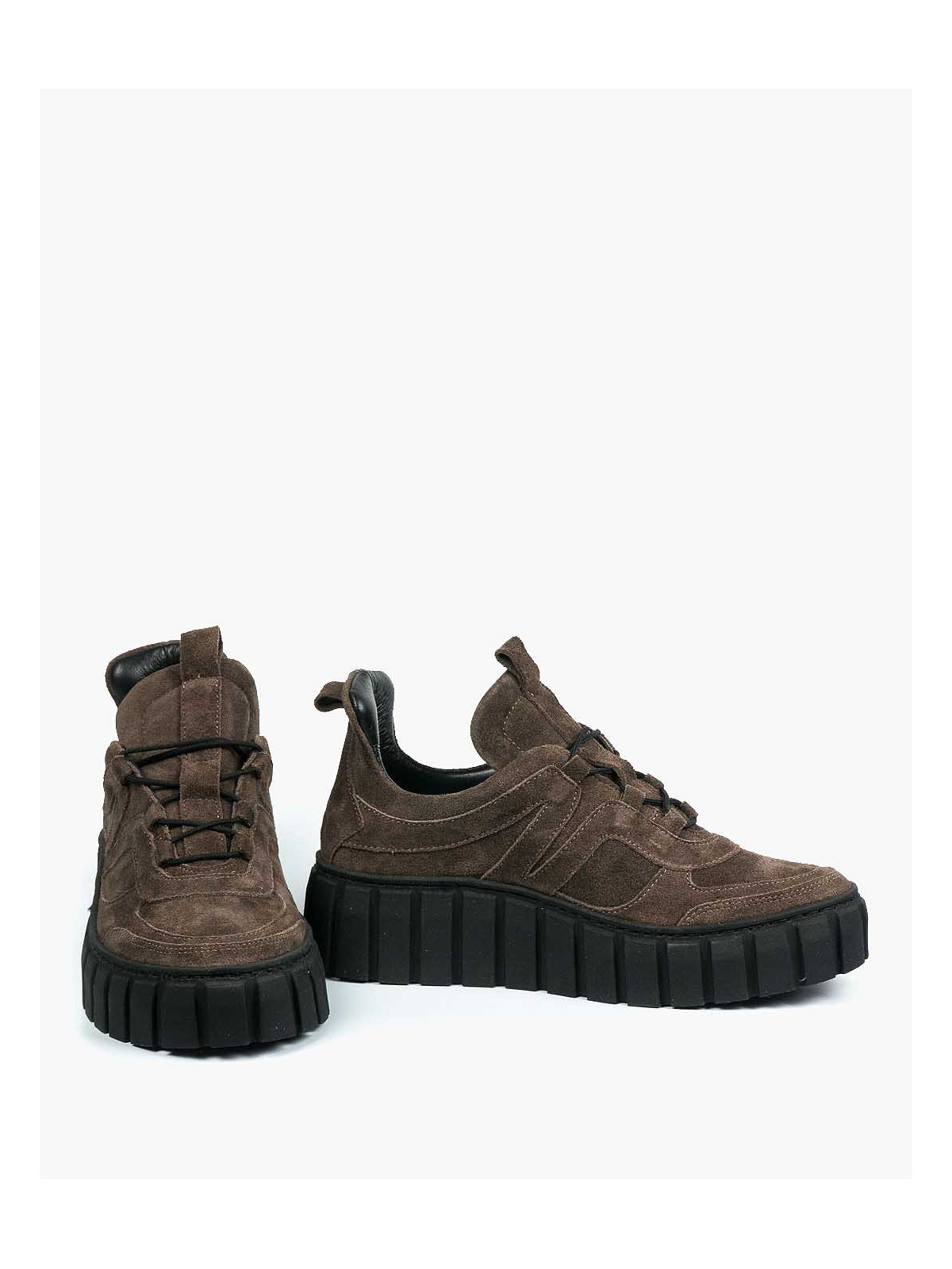 Brązowe trampki damskie skórzane