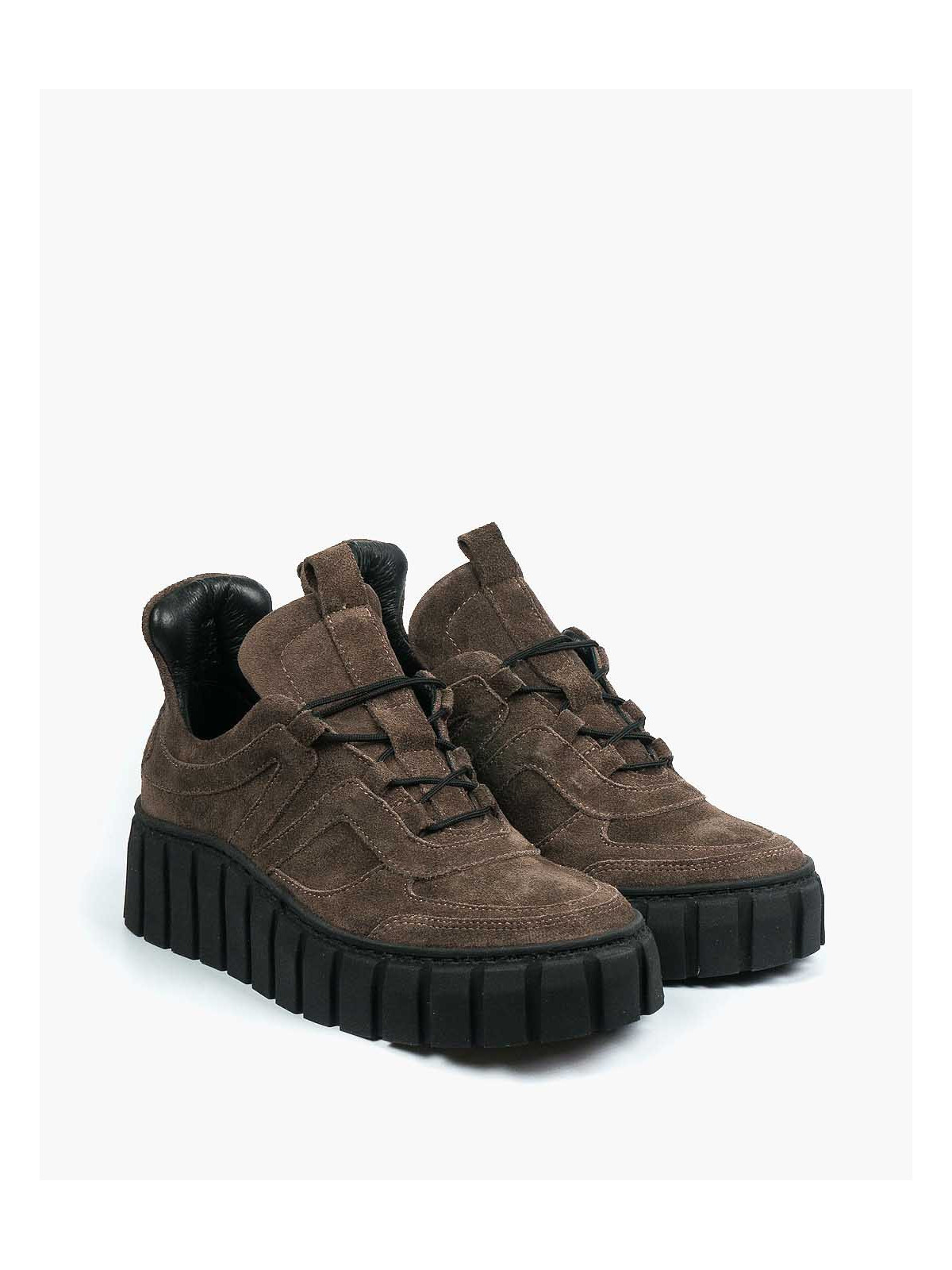 Brązowe trampki damskie skórzane