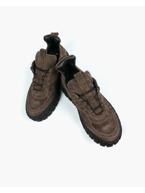 Brązowe trampki damskie skórzane