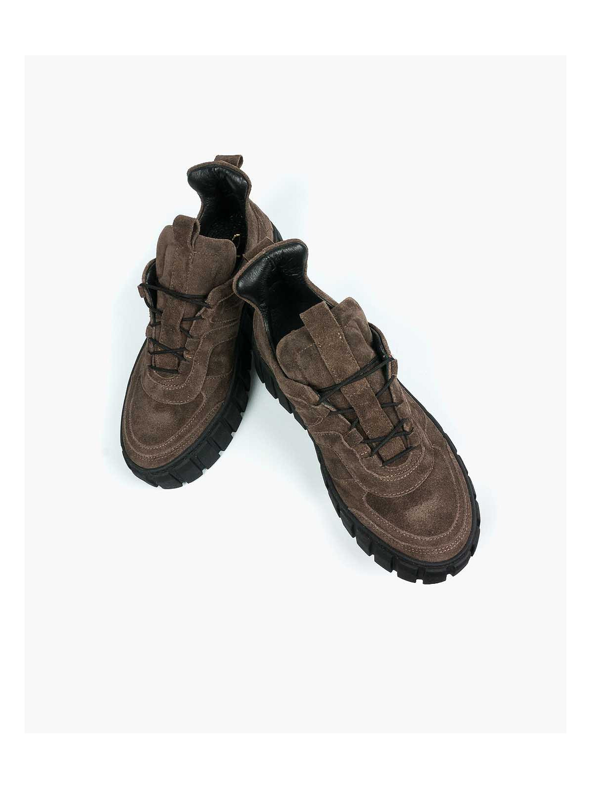 Brązowe trampki damskie skórzane