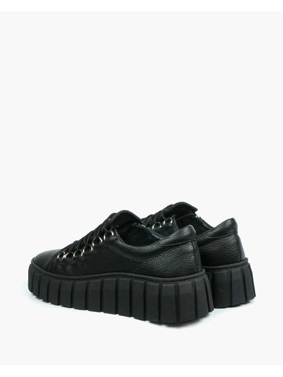 Czarne trampki damskie skórzane