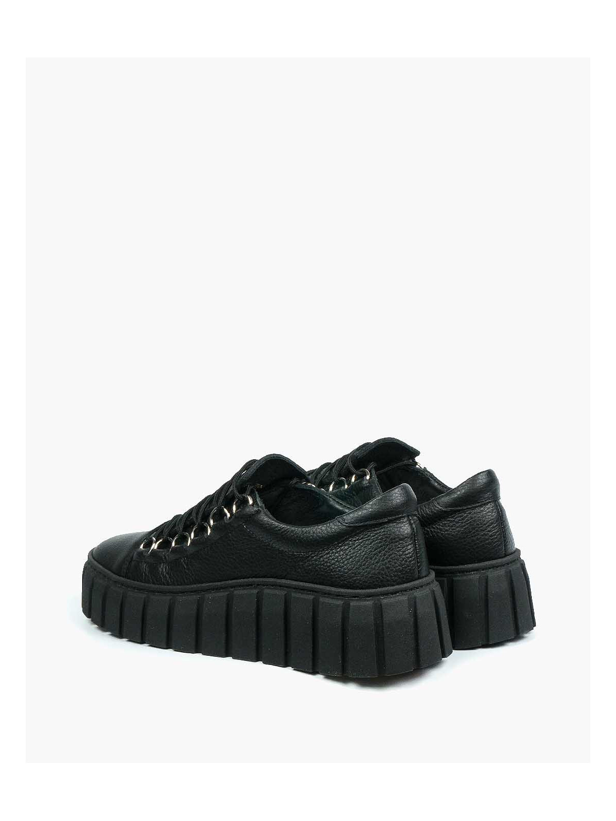 Czarne trampki damskie skórzane