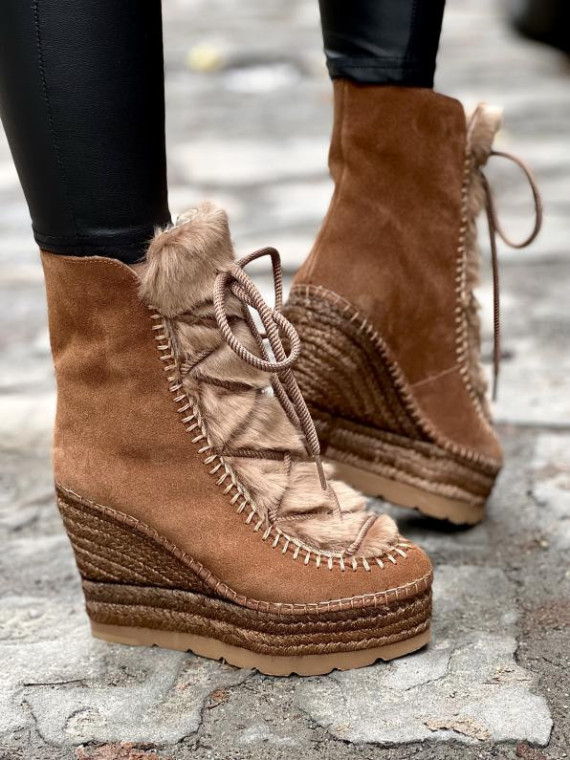 Rude śniegowce damskie skórzane