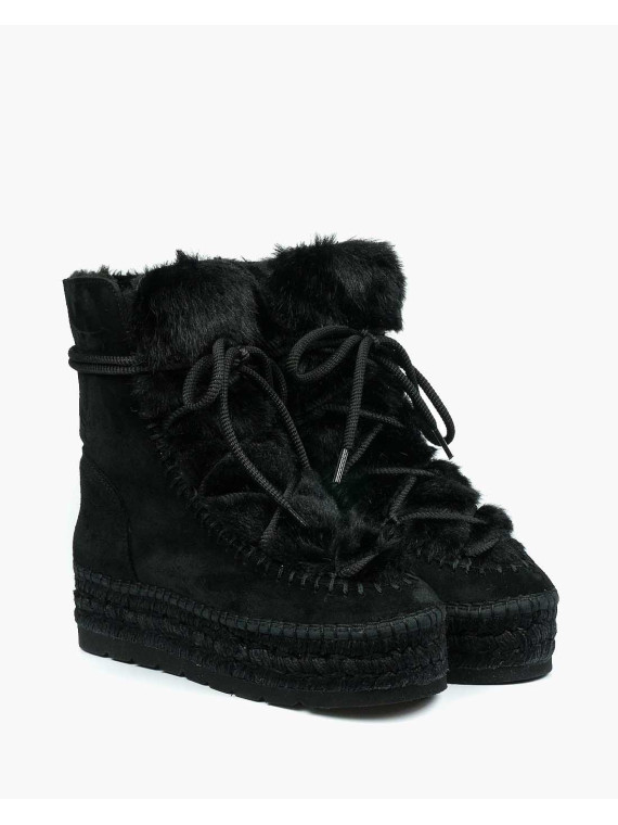 Czarne śniegowce damskie skórzane