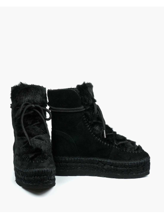 Czarne śniegowce damskie skórzane