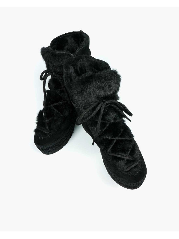 Czarne śniegowce damskie skórzane