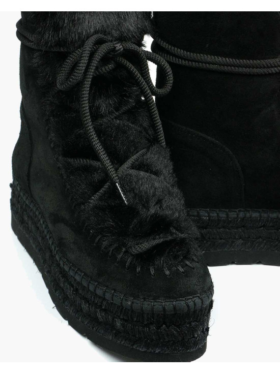 Czarne śniegowce damskie skórzane