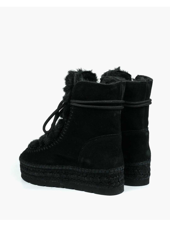 Czarne śniegowce damskie skórzane