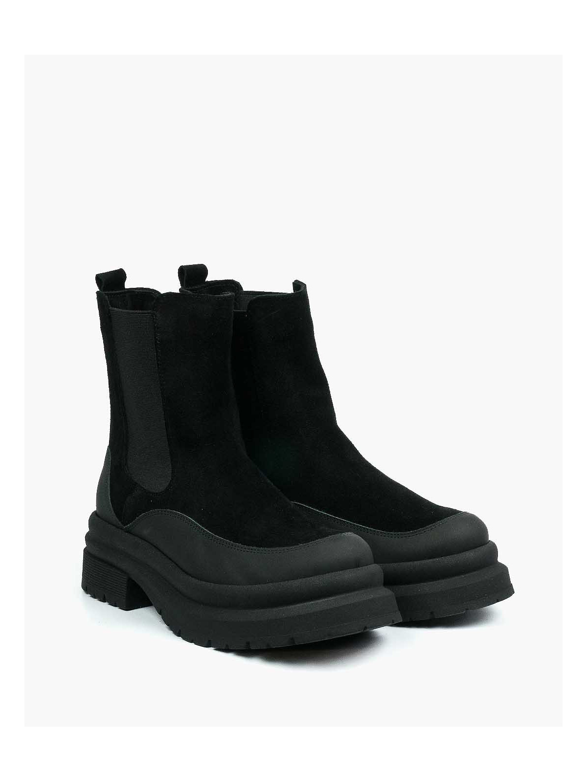 Czarne botki damskie skórzane