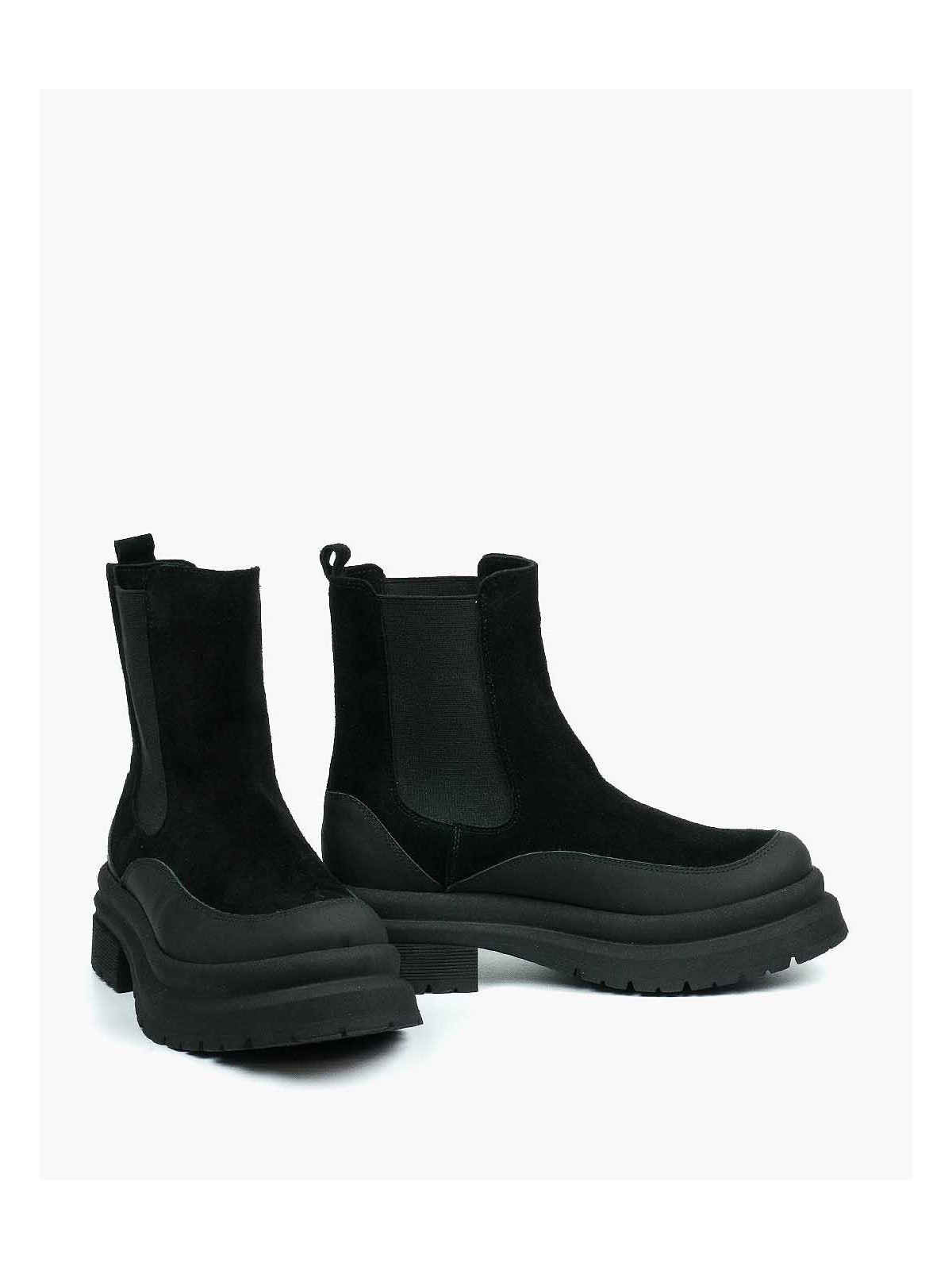 Czarne botki damskie skórzane