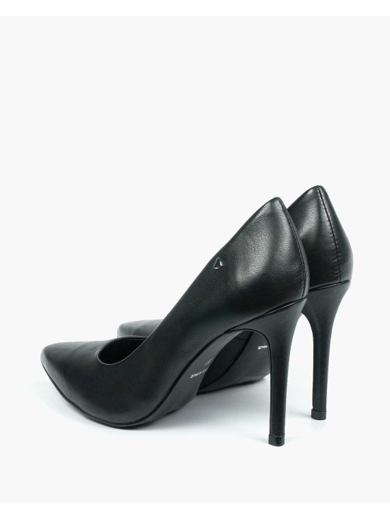 Czarne czółenka damskie skórzane