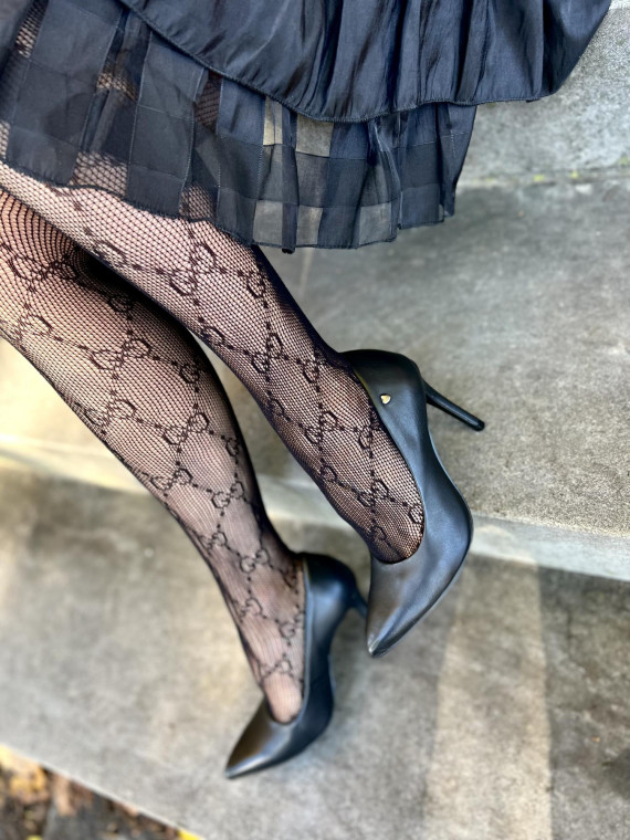 Czarne czółenka damskie skórzane