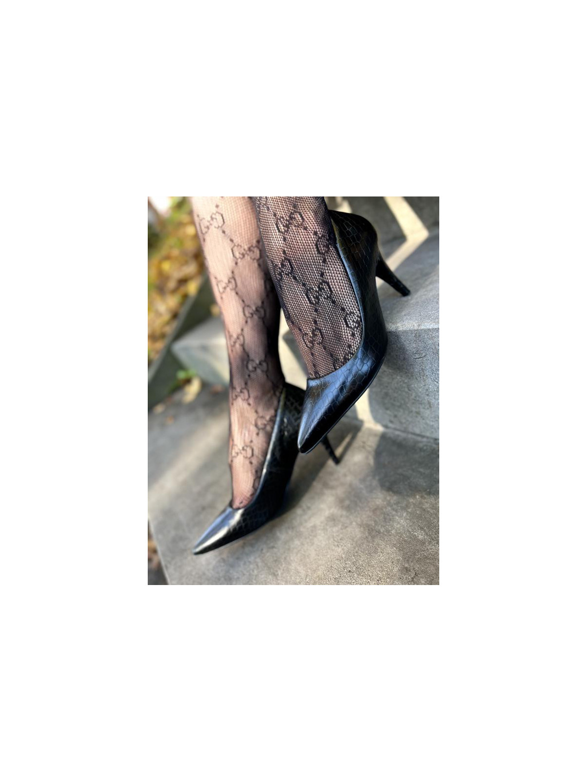 Czarne czółenka damskie skórzane