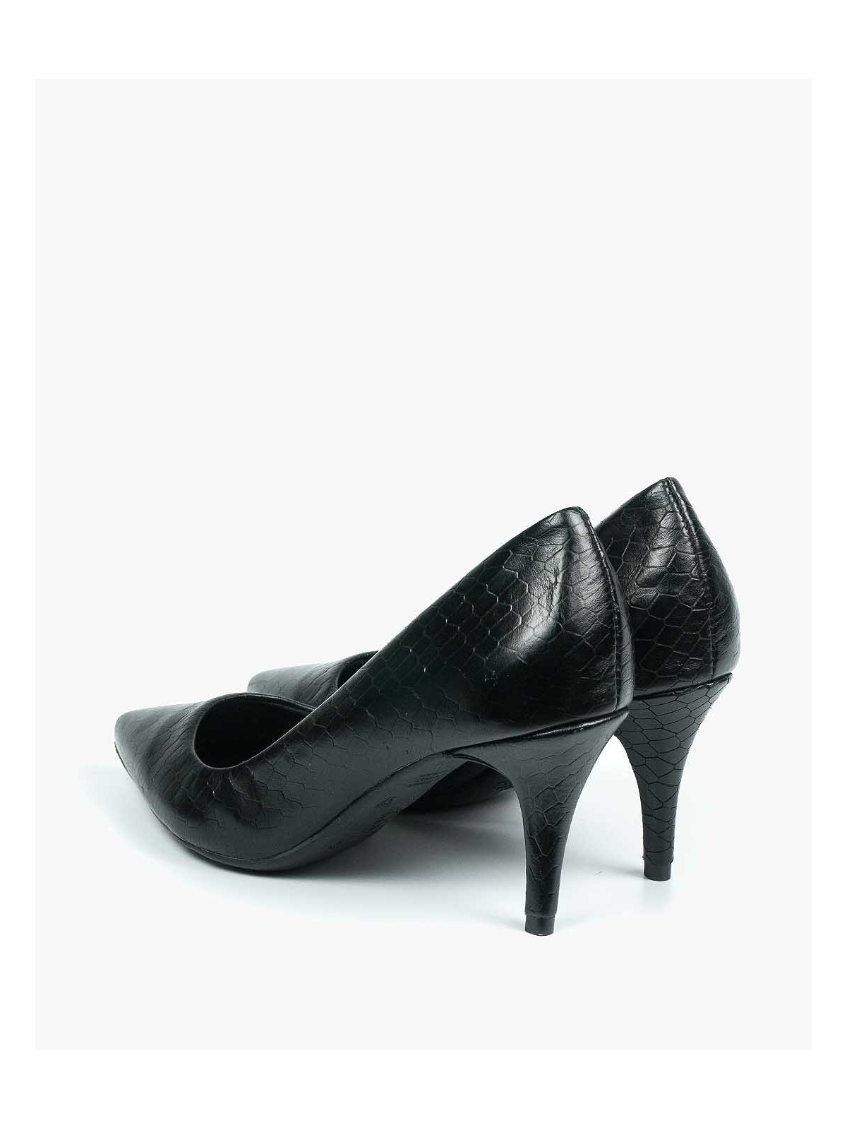 Czarne czółenka damskie skórzane