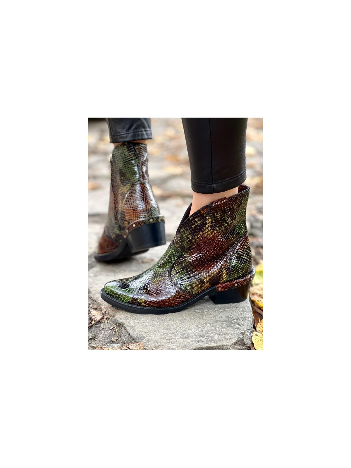 Botki damskie skórzane