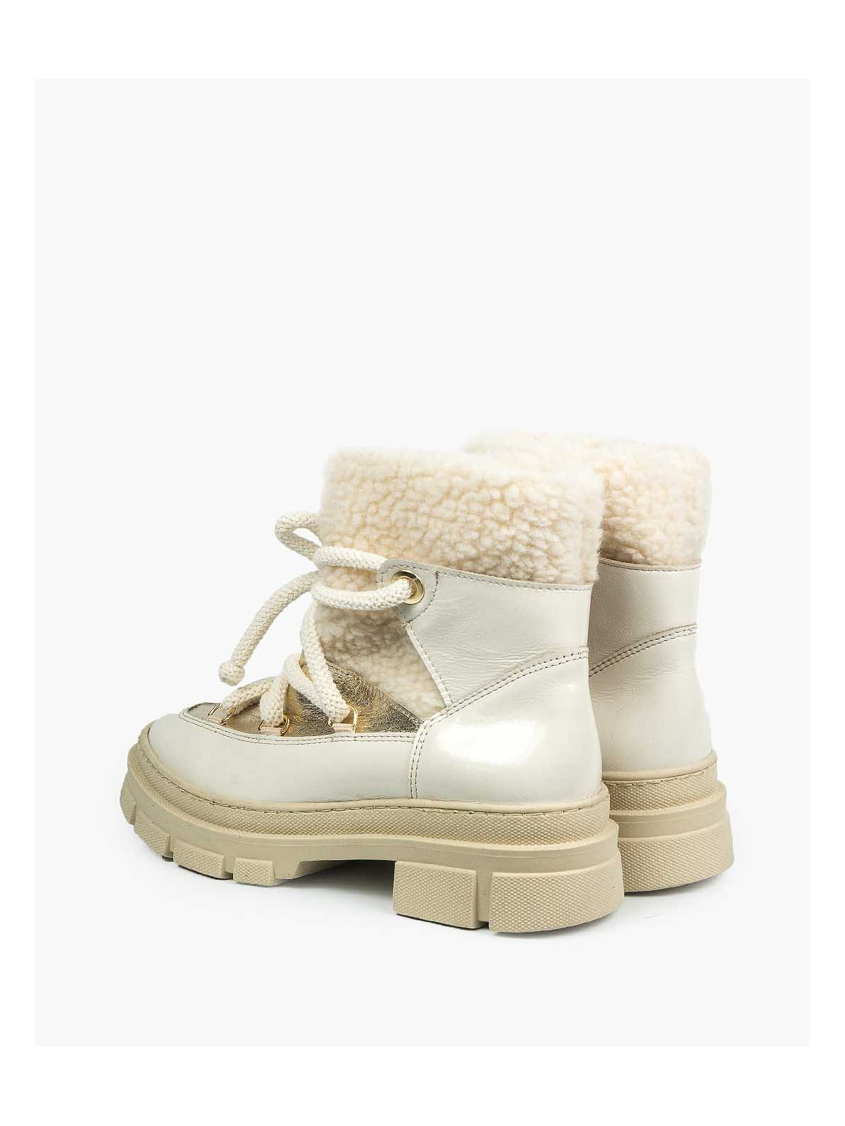 Beżowe śniegowce damskie skórzane