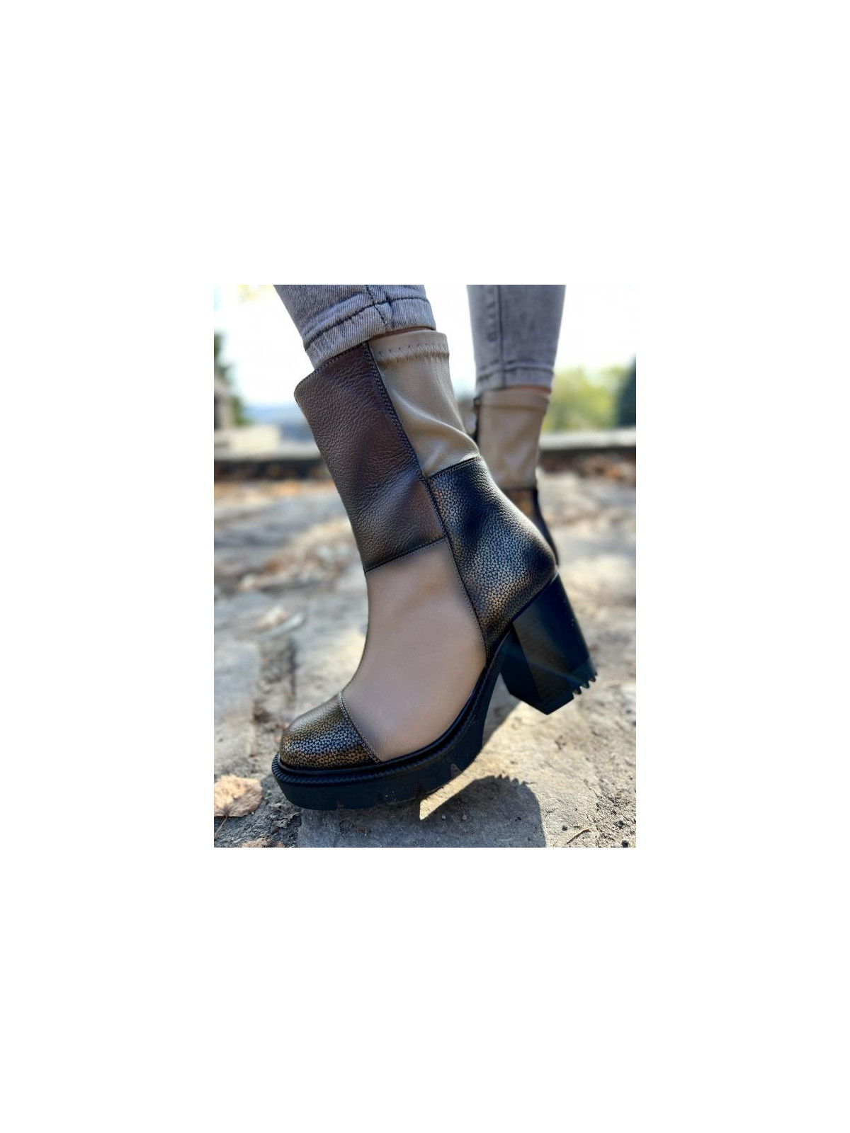 Botki damskie skórzane