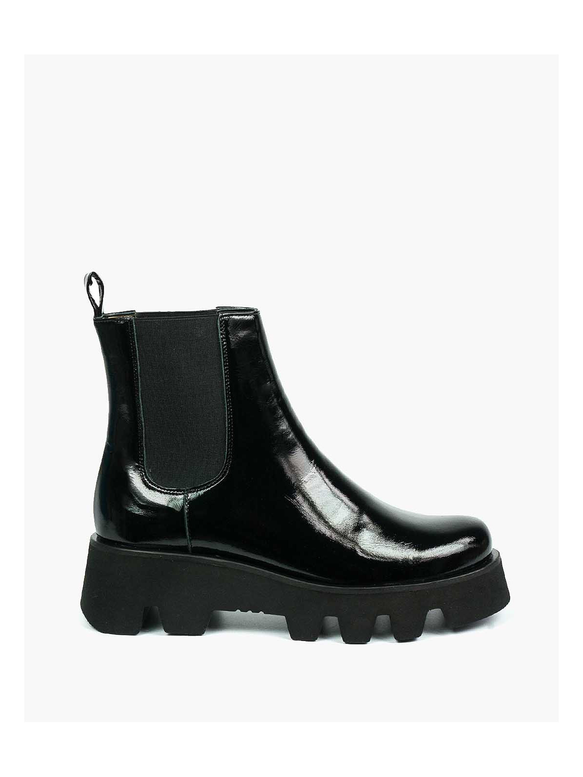 Czarne botki damskie skórzane