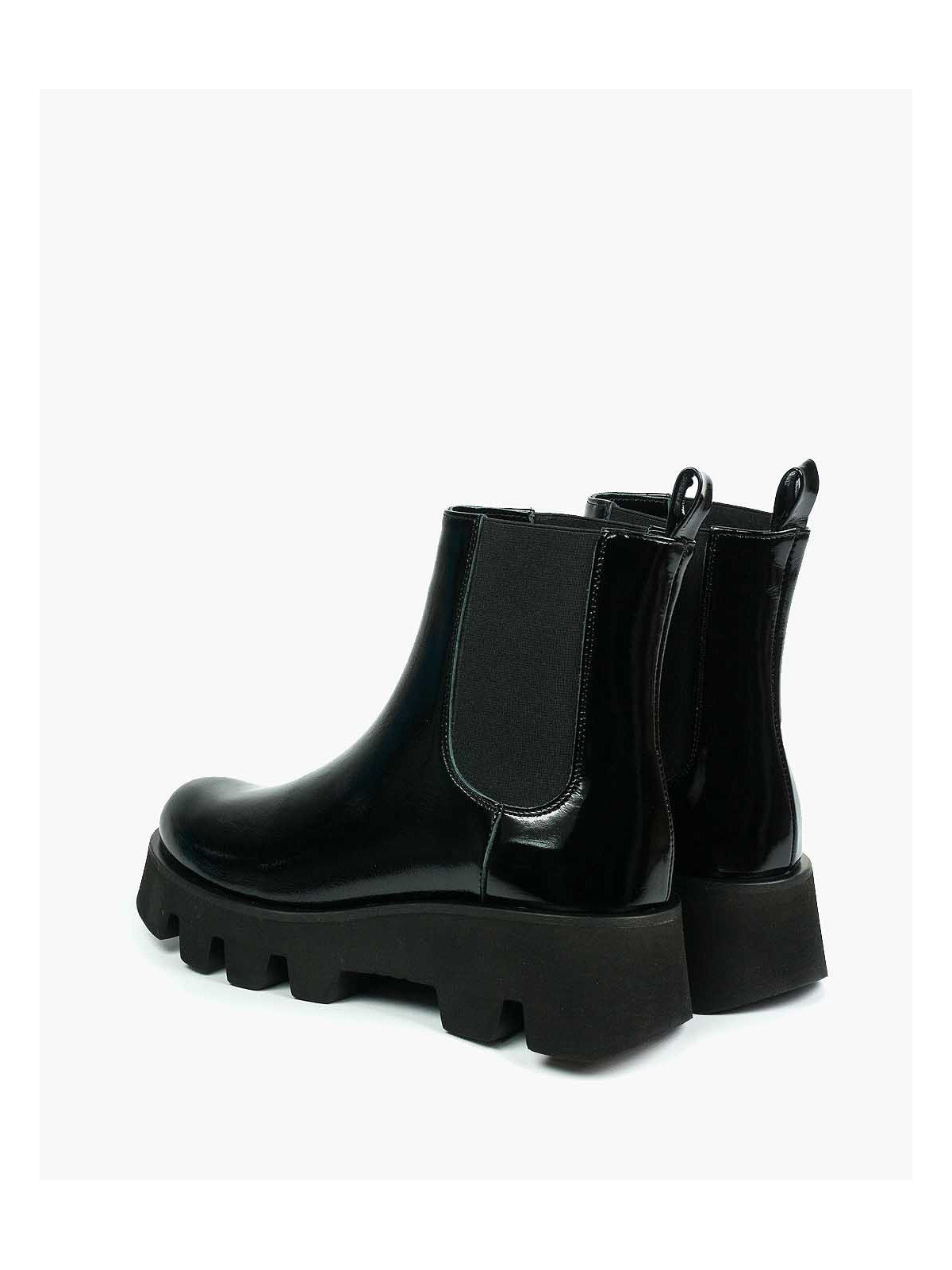 Czarne botki damskie skórzane