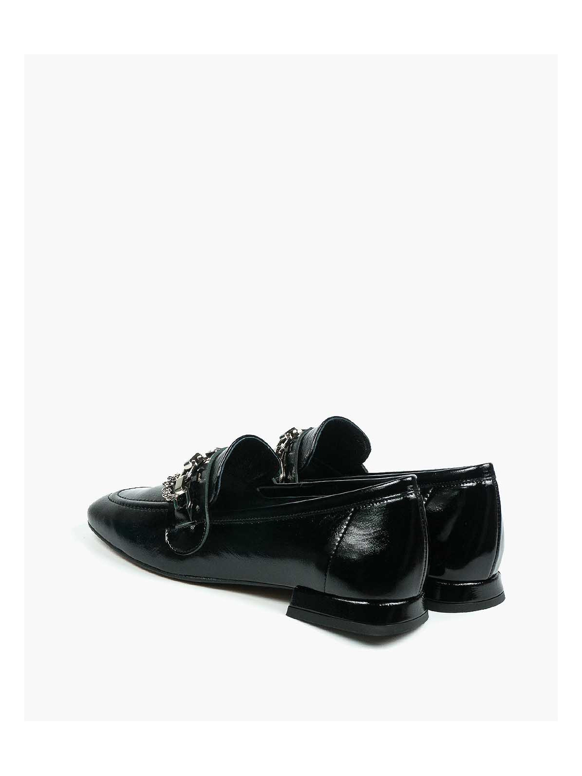 Czarne półbuty damskie skórzane