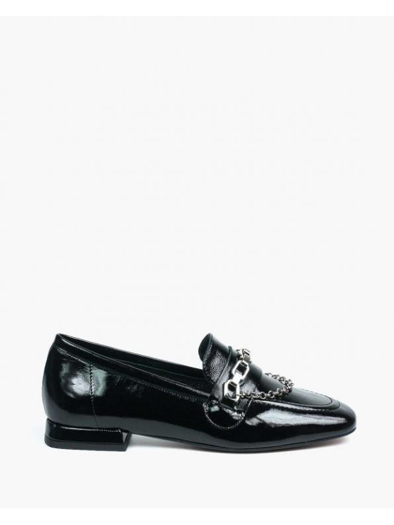 Czarne półbuty damskie skórzane