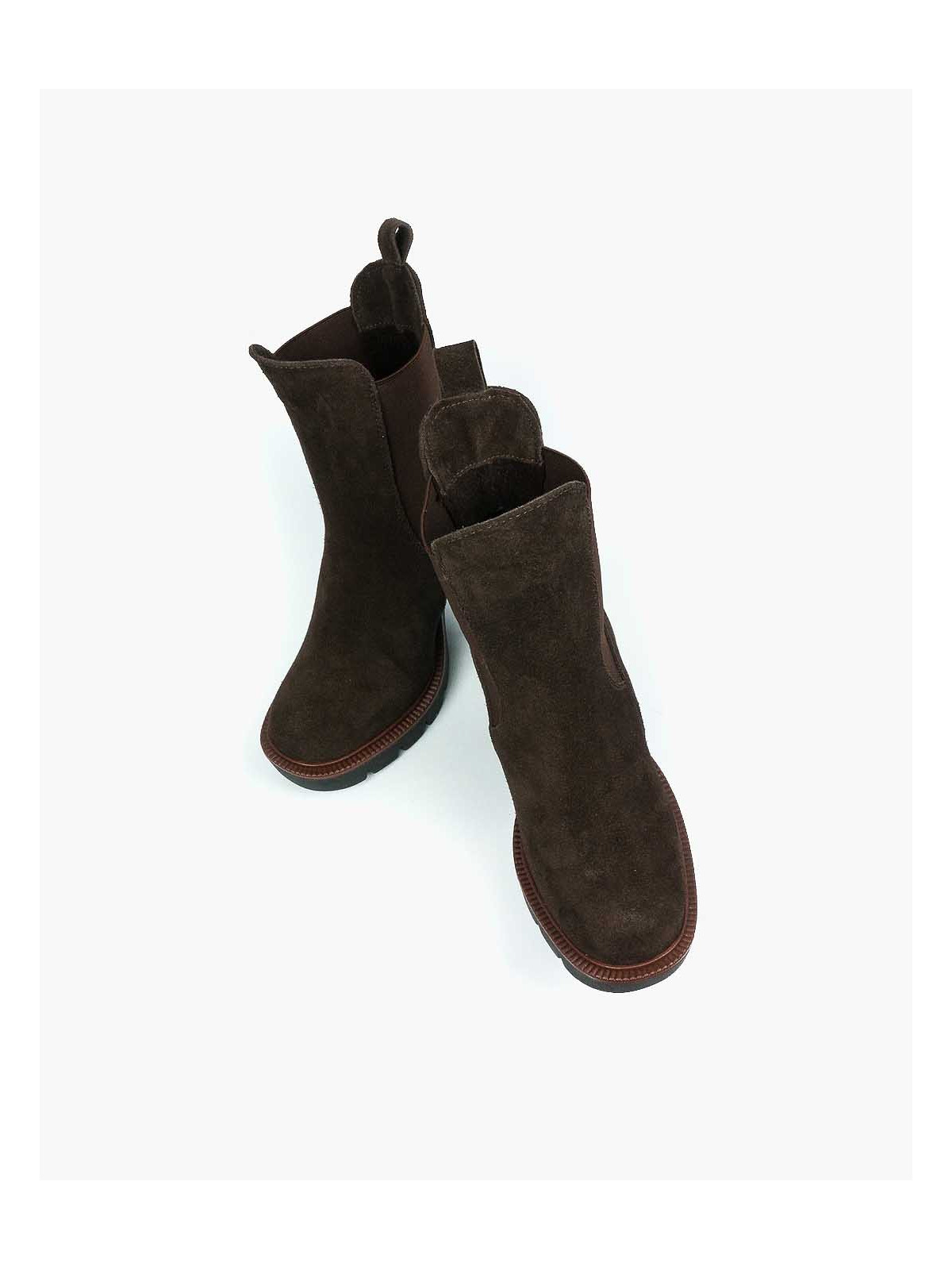 Brązowe botki damskie skórzane