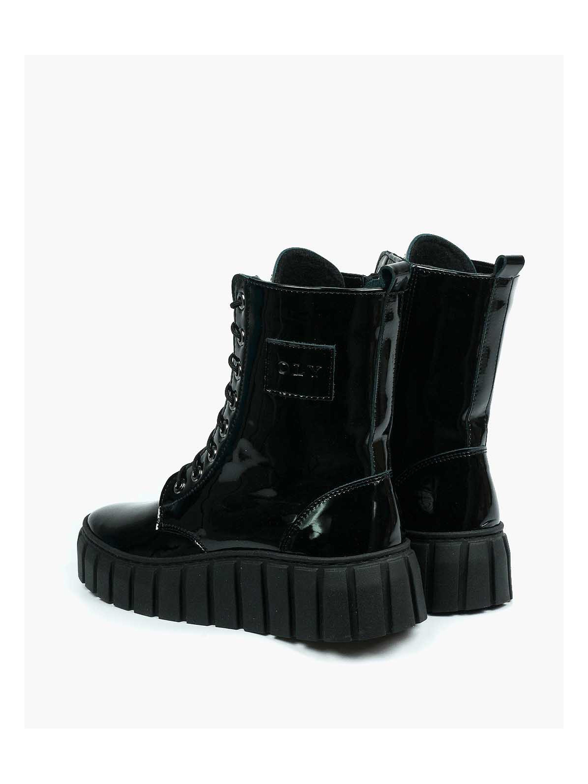 Czarne botki damskie skórzane