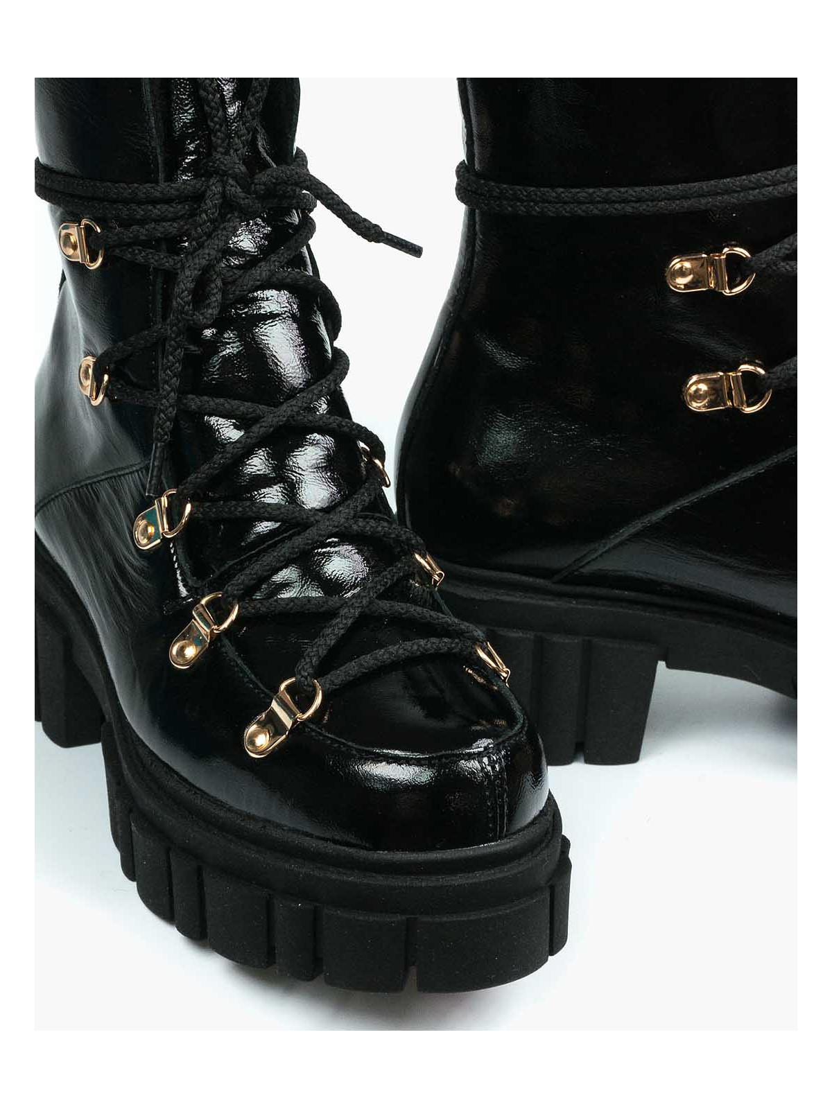 Czarne śniegowce damskie skórzane