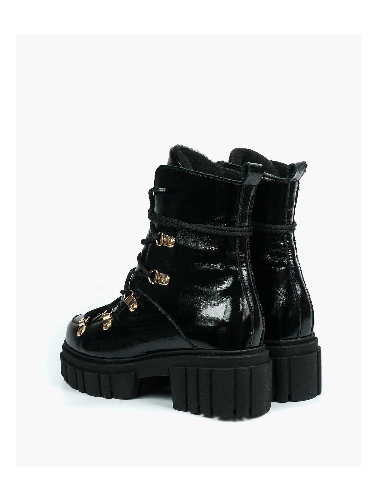 Czarne śniegowce damskie skórzane