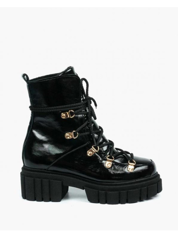 Czarne śniegowce damskie skórzane