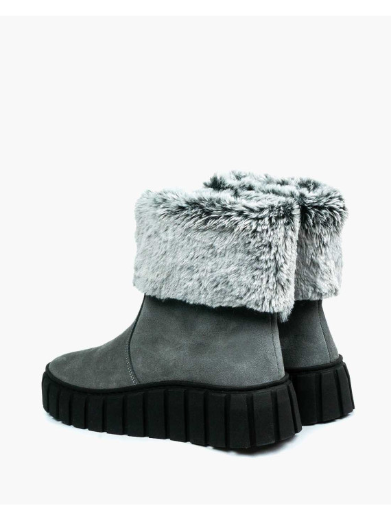 Szare śniegowce damskie skórzane