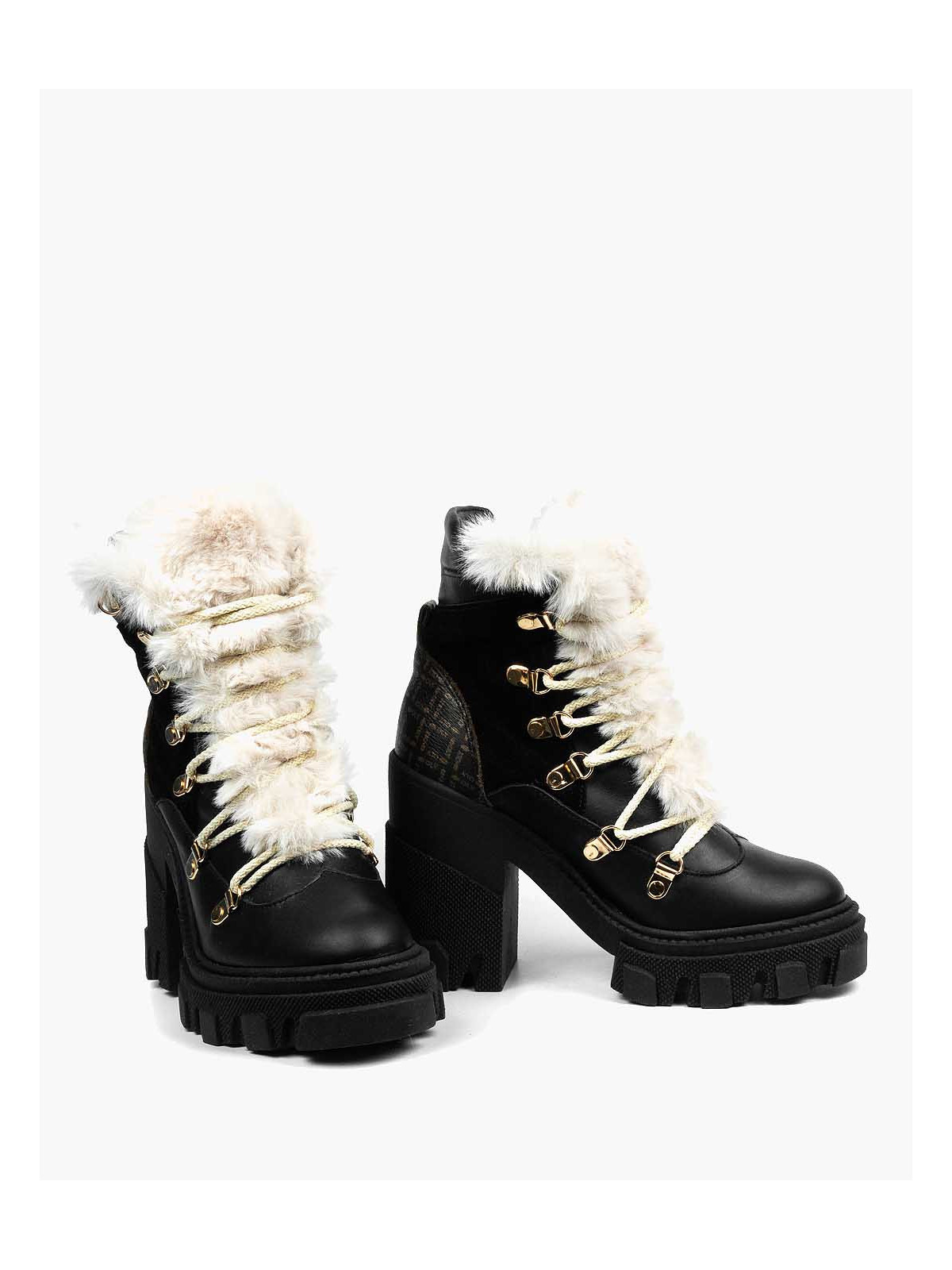 Czarne botki damskie skórzane