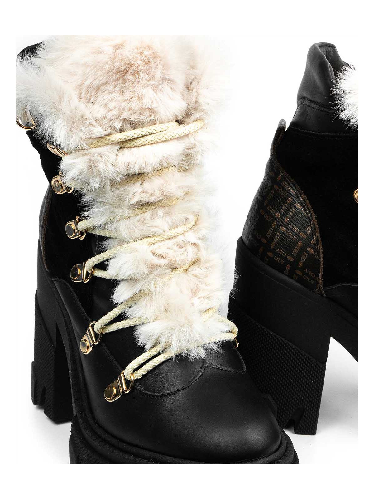 Czarne botki damskie skórzane