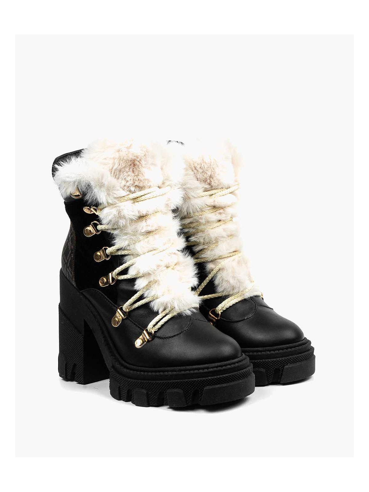 Czarne botki damskie skórzane